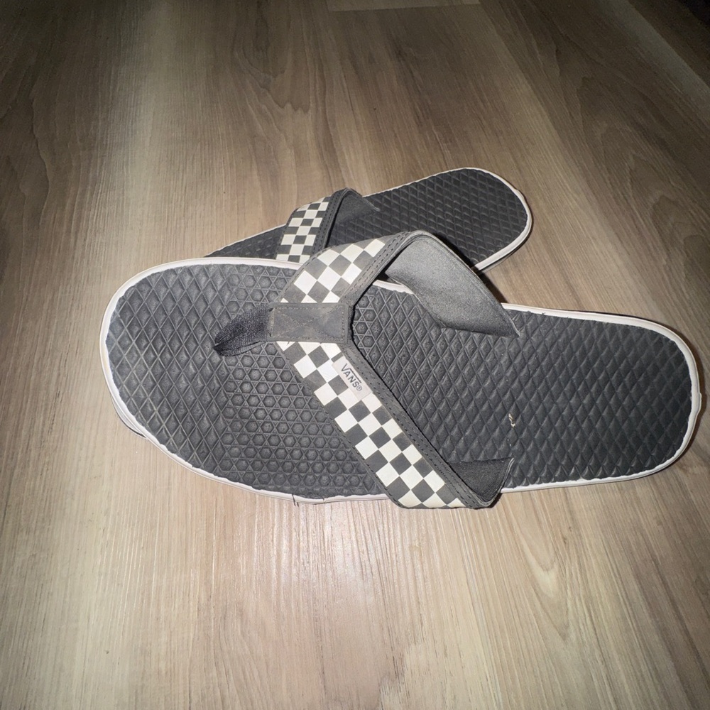 Vans Men's Checkered Black and White Sandals